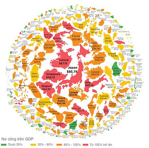 ベトナムから見た世界各国の公的債務をベースとした地図が秀逸 日本だけでなく意外なあの国も世界の中心に アプリ開発ラボマガジン